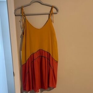 Yellow and Orange Sleeveless Dress